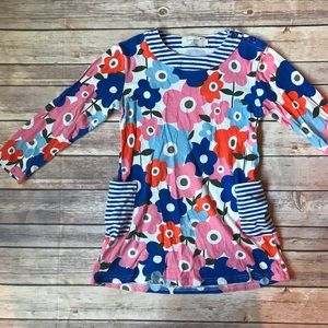 Pocketed Floral Tunic Dress